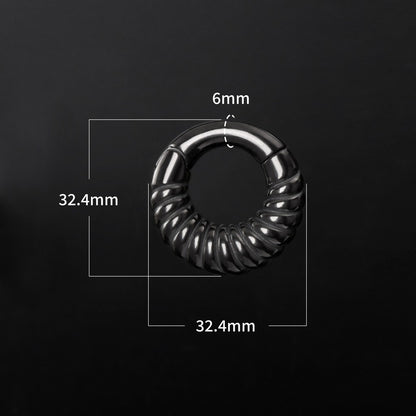 Silvery Ear Weights Hangers with Easy Clasp/ Heavy Earrings for 2G 6mm Stretchered Earlobe/ Steel Plug Earrings/ Ear Gauge Weights Circle