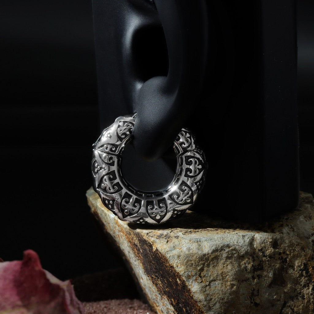 Filigree Pattern Ear Weights/ 6mm Ear Lobe Hanger/ 2G Ear Weight Gauges For Stretched Ears/ Vintage Plug Earring/ Heavy ear Gauges jewelry