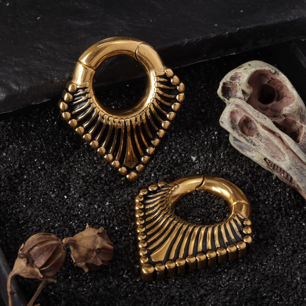 Ear Weights V-shape Hanger with Easy Clasp/ Ear Stretcher Weights/ Earlobe Weights Heavy/ Golden Ear Plug/ 2 Gauges Earring/ Ear Gauges 6mm