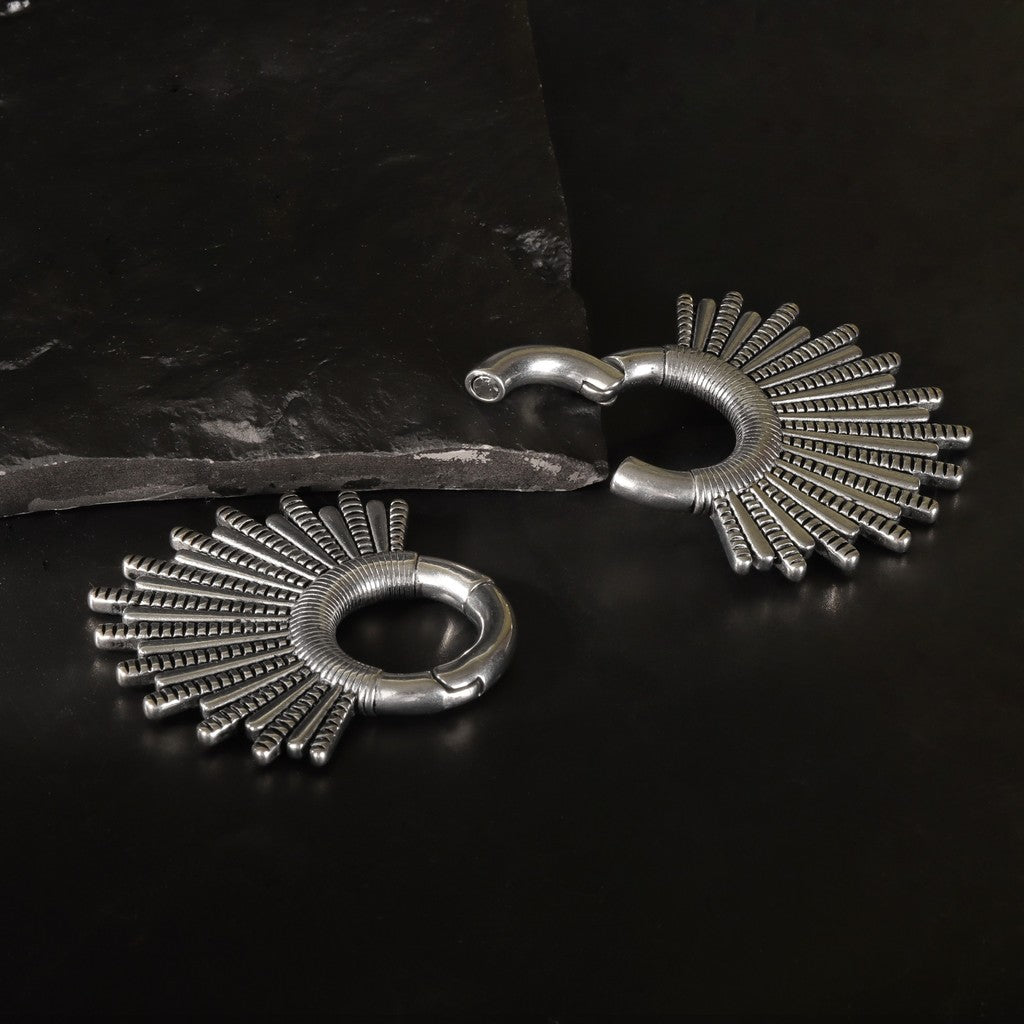 Silvery Sunshine Ear Weights/ High Quality Ear Hangers/ 2 Gauge Ear Weight Hoop/ Ear Stretched Jewelry/ 6mm  2Gauge Weights