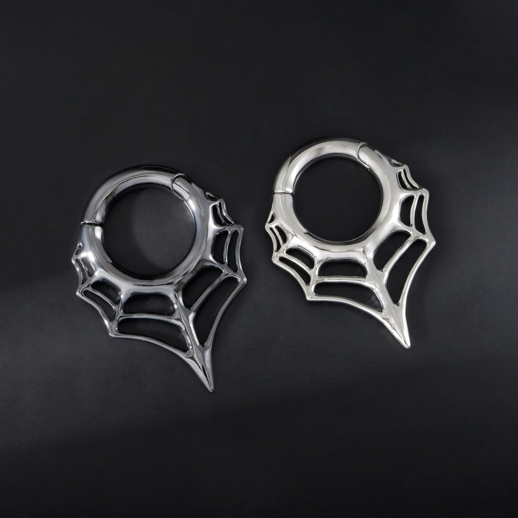 Spiderweb Ear Weights Hoop for 5mm Stretched Ear/ 4 Gauges Earring Plugs/ Gauge Weights/ Weights Hanger Heavy with Easy Clasp/ Ear Tunnels