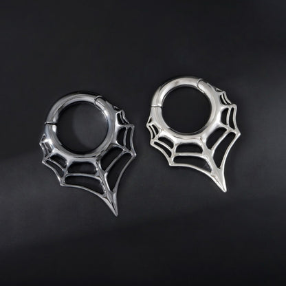Spiderweb Ear Weights Hoop for 5mm Stretched Ear/ 4 Gauges Earring Plugs/ Gauge Weights/ Weights Hanger Heavy with Easy Clasp/ Ear Tunnels