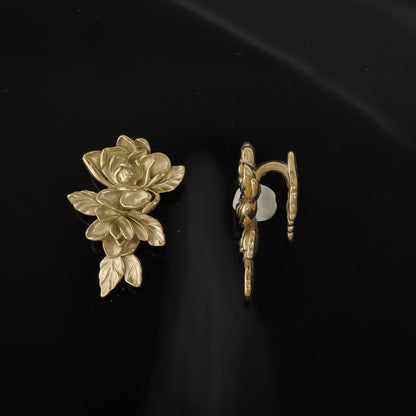 00G Rose Ear Weights Hanger/ High-Quality Ear Hanger for Stretched Ears / Weighted Gauges Golden/ Golden Ear Stretched Jewelry/ Weighted Dangle 10mm
