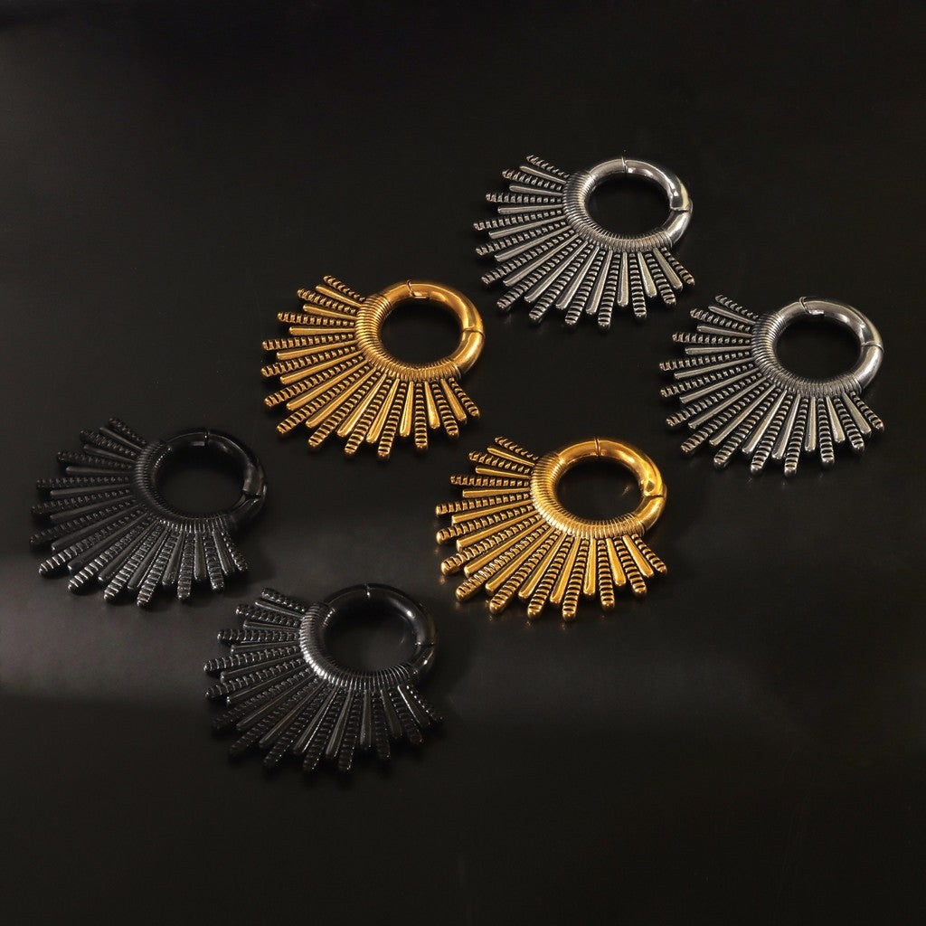 Silvery Sunshine Ear Weights/ High Quality Ear Hangers/ 2 Gauge Ear Weight Hoop/ Ear Stretched Jewelry/ 6mm  2Gauge Weights