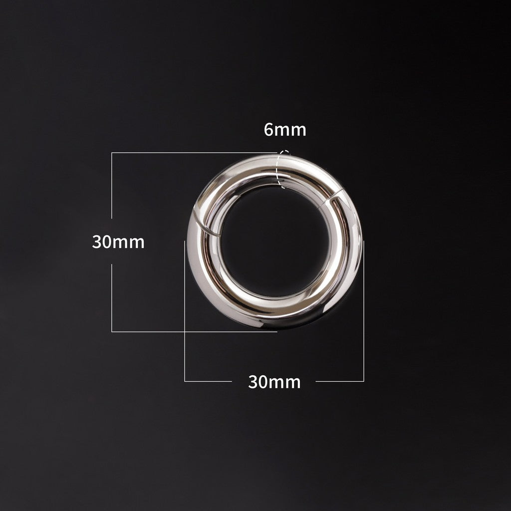 Silvery Ear Weights Hangers with Easy Clasp/ Heavy Earrings for 2G 6mm Stretchered Earlobe/ Steel Plug Earrings/ Ear Gauge Weights Circle
