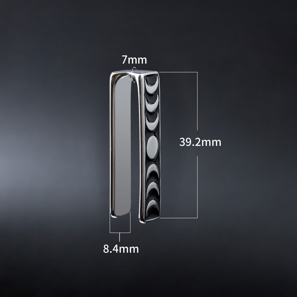 Moon Phase Ear Weights / High-Quality Ear Hanger/ 0 Gauge Ear Weight Silvery/ Ear Stretched Jewelry/ Weighted Dangle 7mm/ Lobe Weights Steel