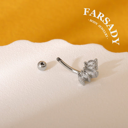 16G Crystal Crown Rook Earring/ Rook Cuved Barbell/ Rook Piercing Jewelry/Eyebrow Jewelry/ Eyebrow Ring/ Vertical Labret 1.2*8mm Silver/Gold