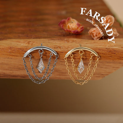 Mid Glint - F136 Titanium Threadless Stud / Fits Cartilage Helix Tragus Lobe Earring