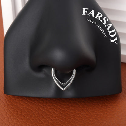 Dual Teardr - ASTM F136 Titanium Hinged Clicker Hoop / Fits 16G Septum Ring Helix Conch Cartilage Earring