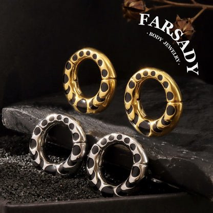 Moon Phases Ear Weights Hoop Magnetic Lock Silvery 316L Steel Ear Hangers 2G Circle Weights Heavy Piercing Earrings for Stretched Ear