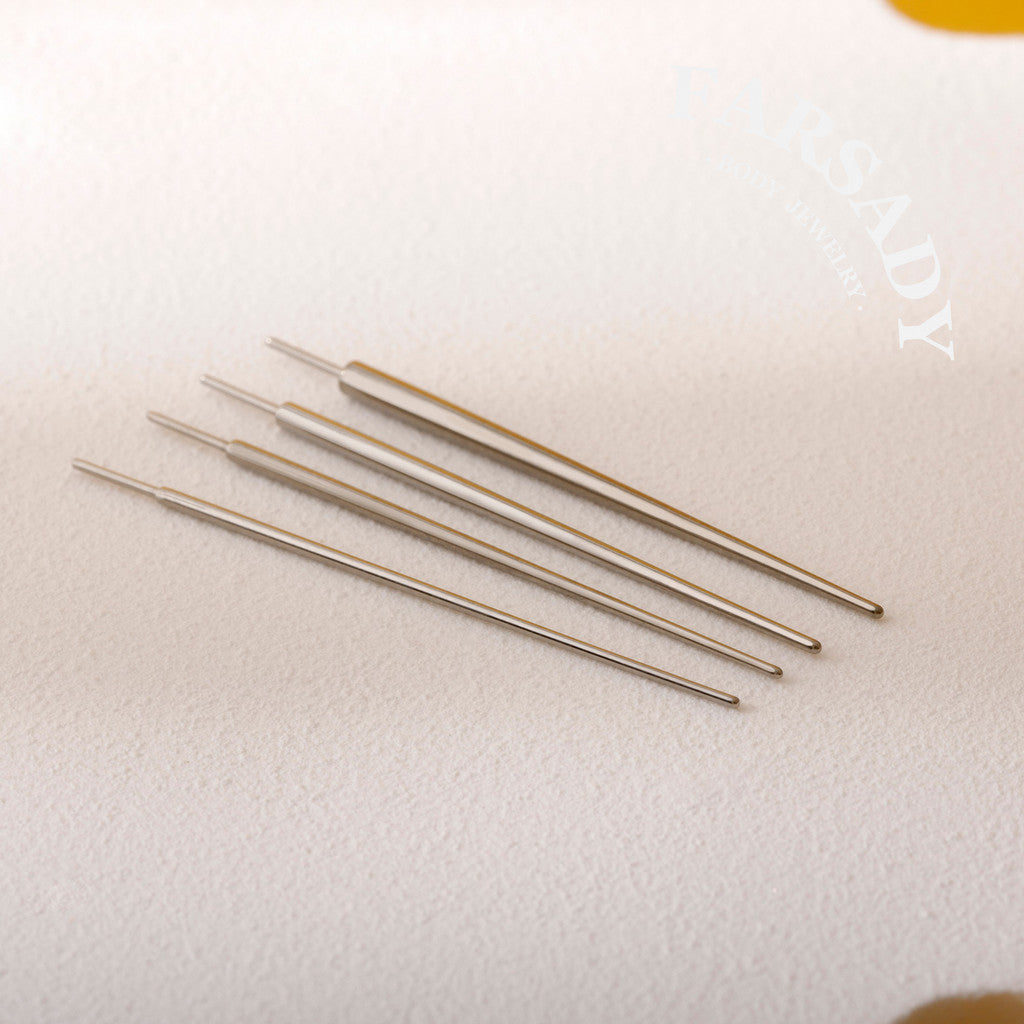 F136 Titanium Straight Insertion Taper - 20G 18G 16G 14G Piercing Guide Push Pin for Threadless Ear Stud Belly Button Ring Barbell