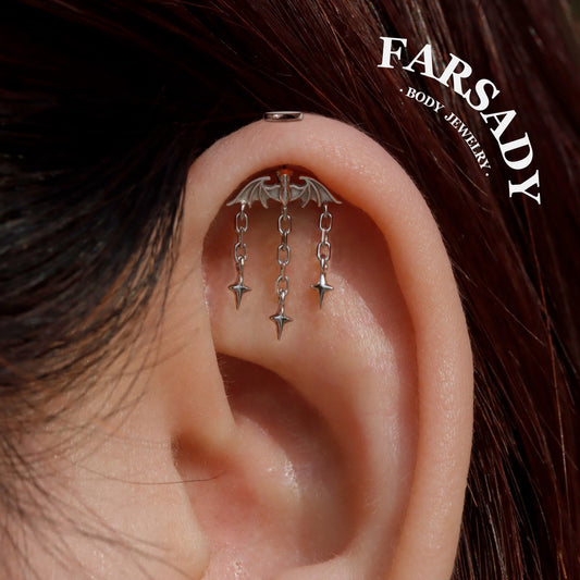 Stellar Vesper - 925 Silver Threadless Stud