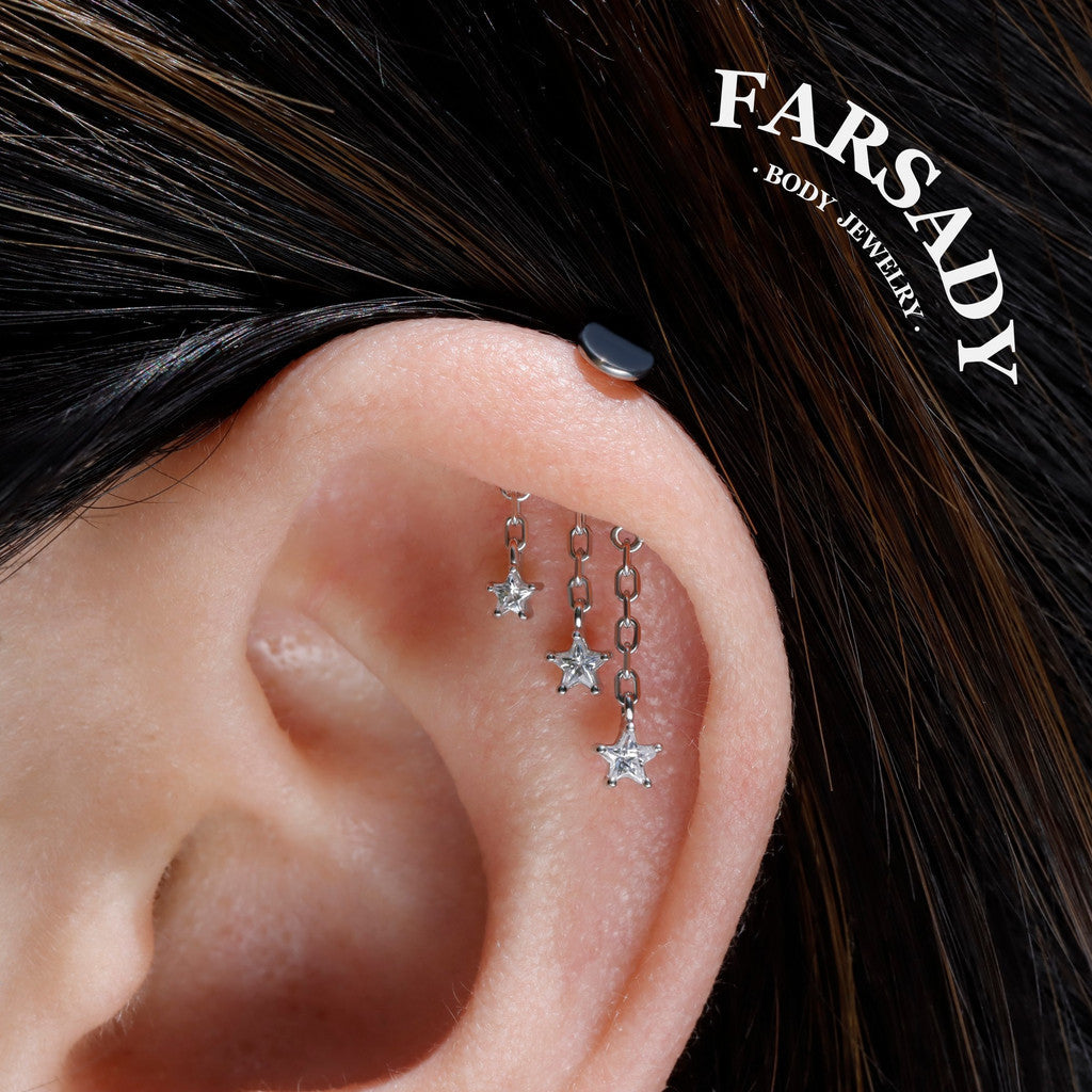 Trine Stellar - Sterling Silver Push In Stud