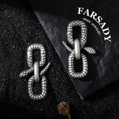 Serpens Volutus - 316L Magnetic Hinged Ear Weights / Fits 3G 2G Stretched Ear Lobes Tunnels Plugs