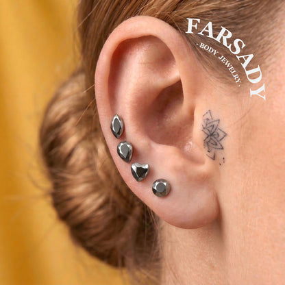 Sharp Cut Metal - F136 Titanium Replacement Tops / Fits Internal Thread Ear Studs