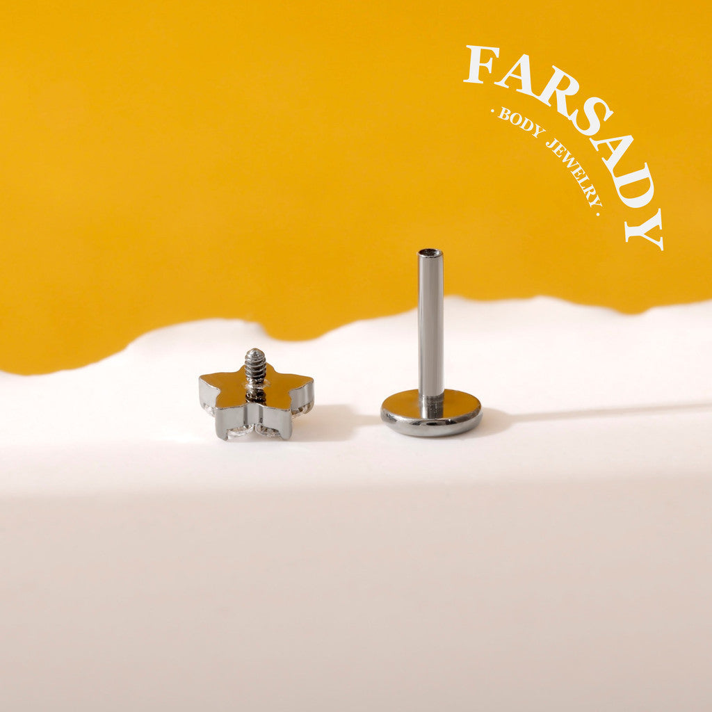 Petal Spark - F136 Titanium Replacement Tops / Fits Internal Thread Ear Studs