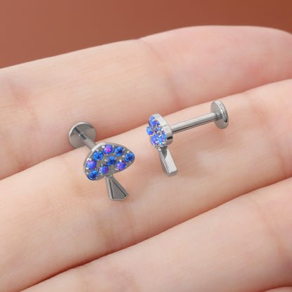 Twilight Fungi - F136 Titanium Internally Threaded Stud / Fits Cartilage Helix Tragus Lobe Nostril Piercing