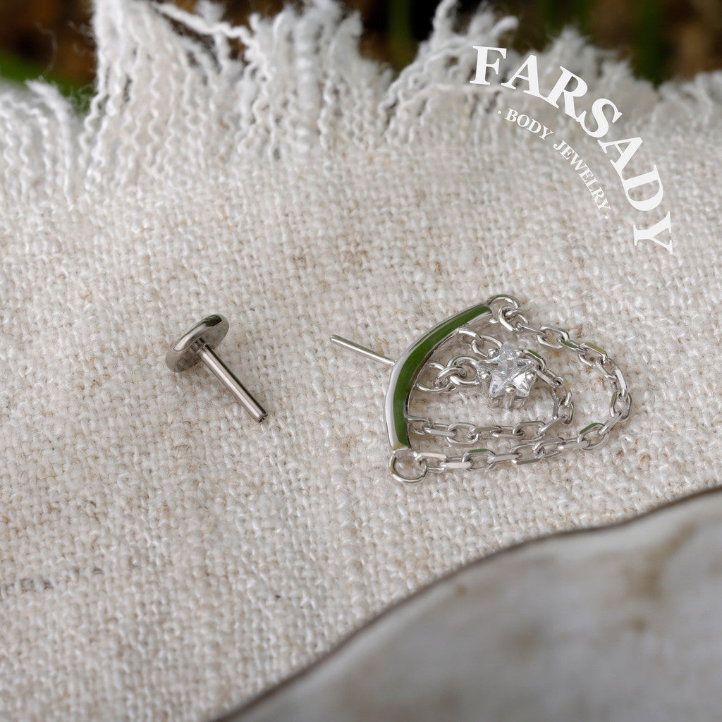 Stellar Shackle - Sterling Silver Push In Stud