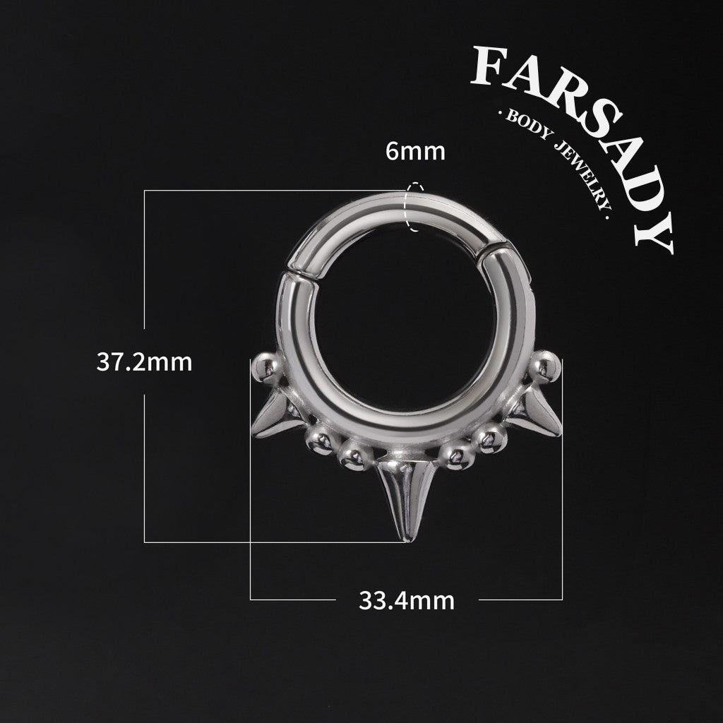 Spikes Ear Weights Hanger with Magnetic Clasp/2G Heavy Ear Stretchered Hoop/ 6mm Ear Gauges/ Stretched Earrings/ Steel Ear Hanger