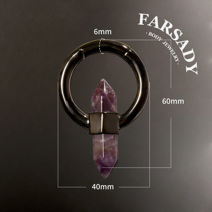 Amethyst Lenis - 316L Magnetic Hinged Ear Weights / Fits 3G 2G Stretched Ear Lobes Tunnels Plugs