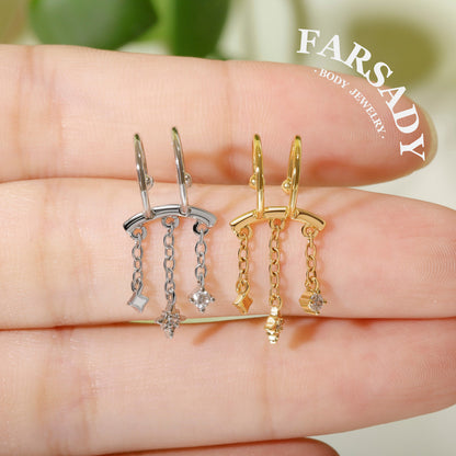 Stellar Fringe- 316L Fake Helix Earring C-Hoop Piercing