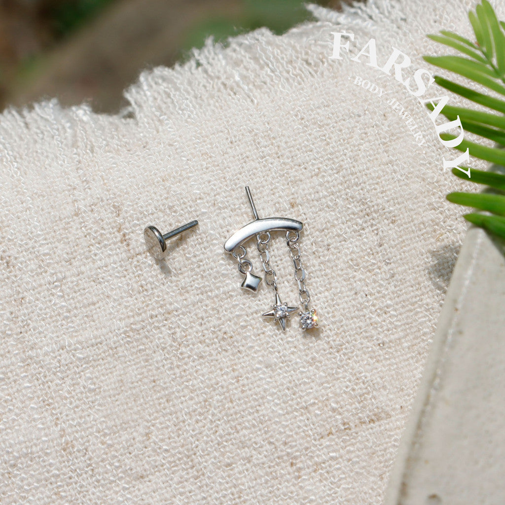 Polar Lumen- Sterling Silver Push In Stud