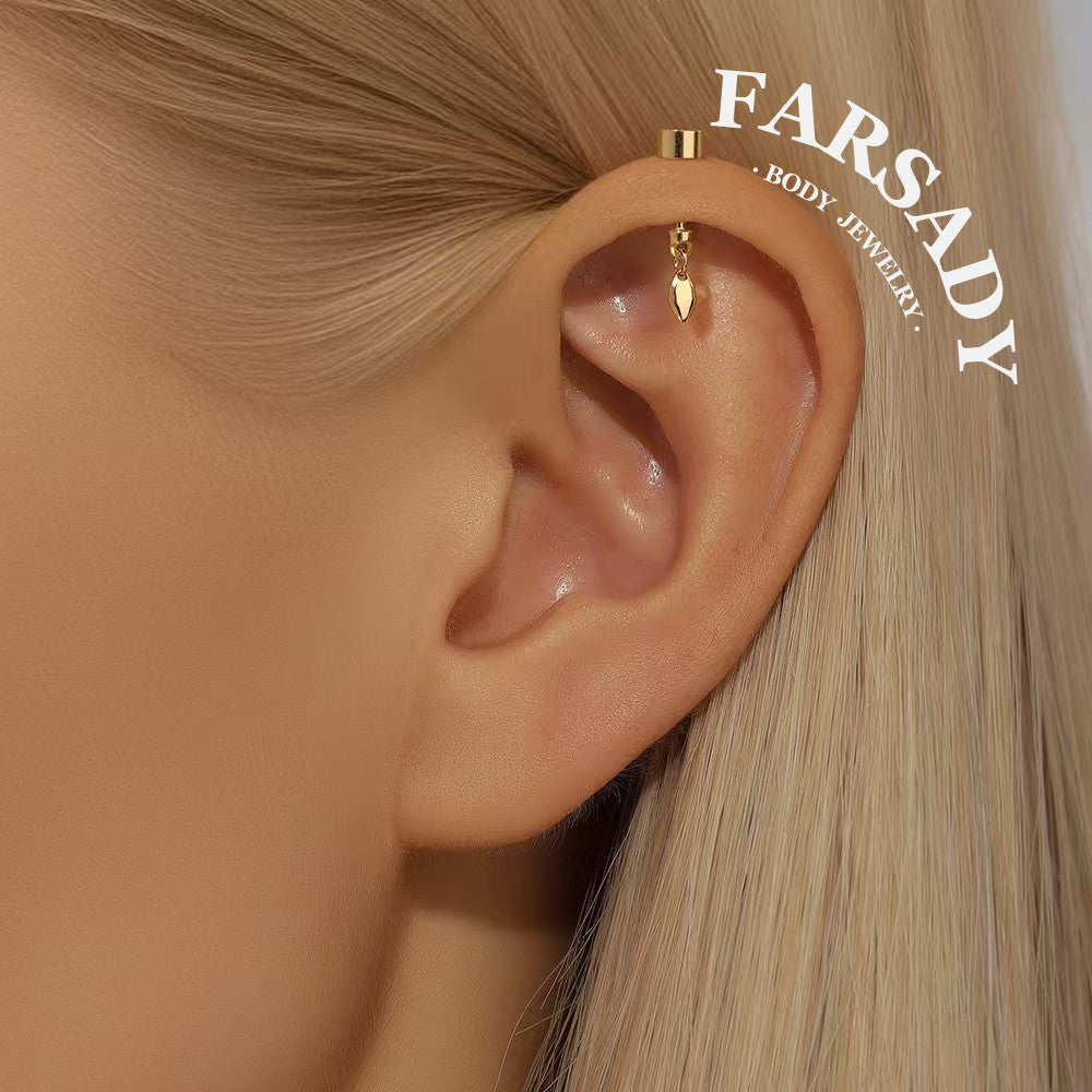 Gold Dew - 925 Silver Two Type Stud / Fits Cartilage Helix Tragus Lobe Piercing
