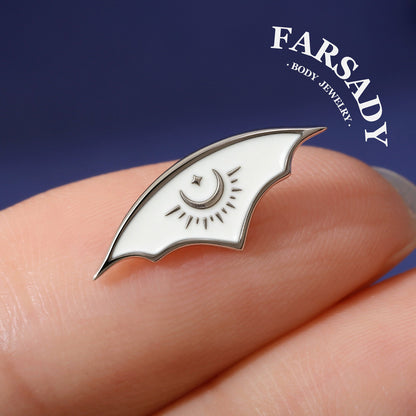 Night Sliver - 925 Silver Threadless Stud / Fits Cartilage Helix Tragus Lobe Earring