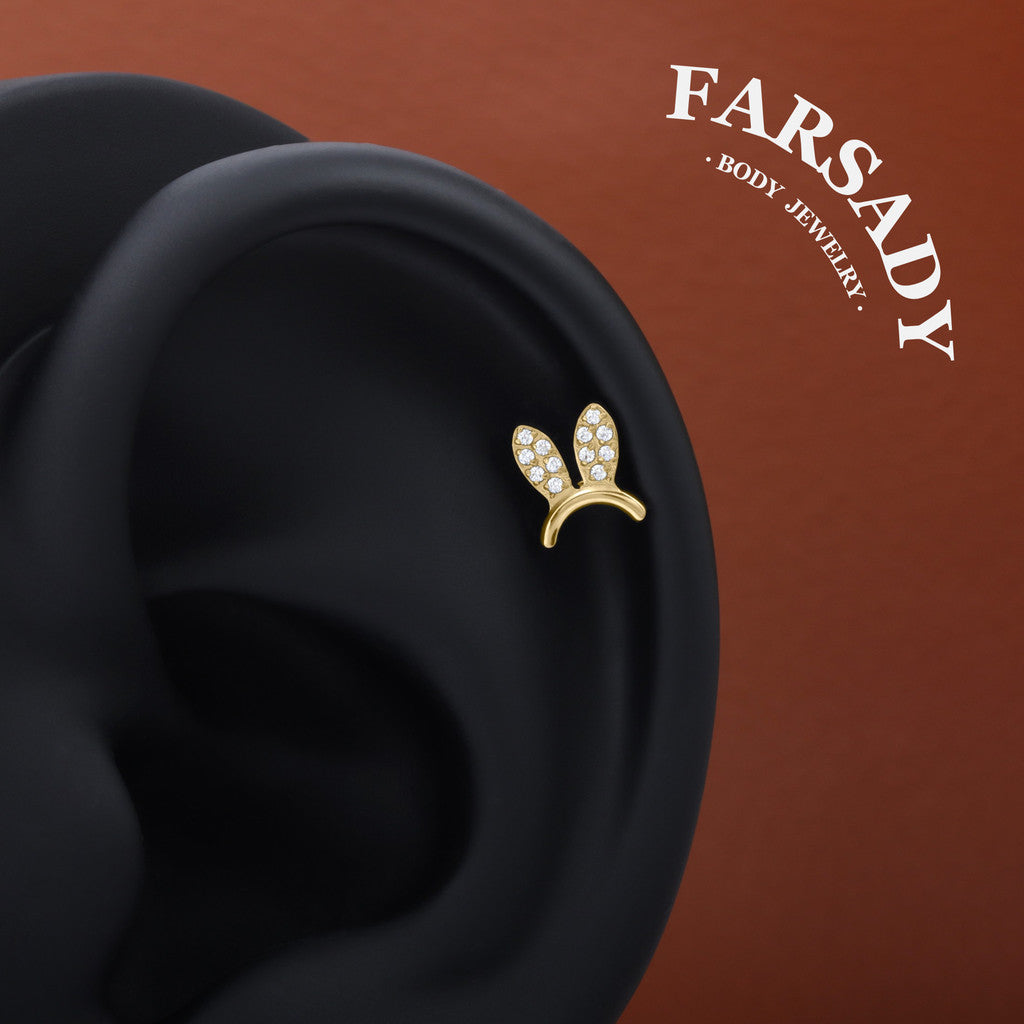 Lunar Ears - F136 Titanium Internally Threaded Stud / Fits Cartilage Helix Tragus Lobe Nostril Piercing