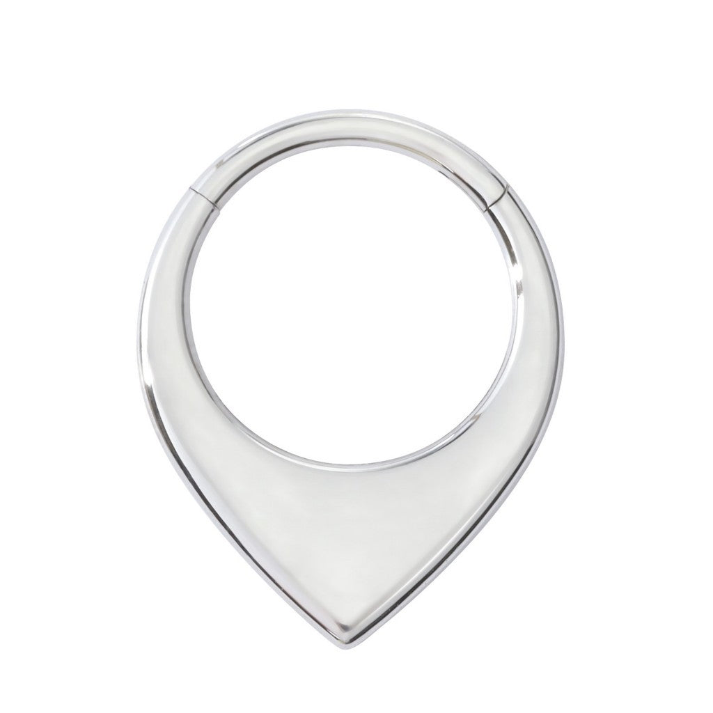 Polished V Shap - ASTM F136 Titanium Hinged Clicker Hoop / Fits 16G Septum Ring Helix Conch Cartilage Earring / Elegant Minimal Piercing, Hypoallergenic Jewelry for Sensitive Skin