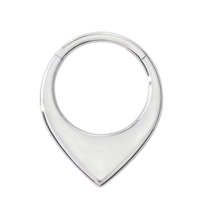 Polished V Shap - ASTM F136 Titanium Hinged Clicker Hoop / Fits 16G Septum Ring Helix Conch Cartilage Earring / Elegant Minimal Piercing, Hypoallergenic Jewelry for Sensitive Skin
