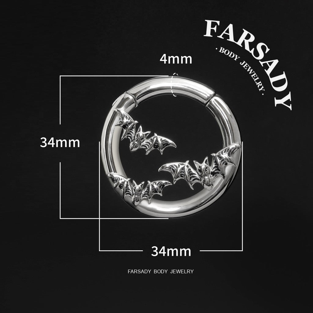 Bat Ear Weights Hanger Easy Clasp Heavy Piercing Earrings Stainless Steel Ear Gauges Silvery Ear Plugs 6G Weight Hangers for Stretched Earlobe