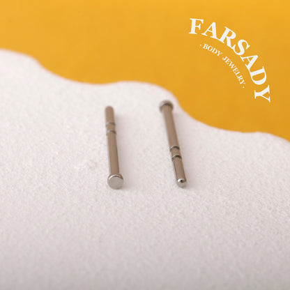 F136 Titanium Threadless Push-In Flat Back Labret Post - 20G Threadless Ear Stud Cartilage Piercing Ear Bar