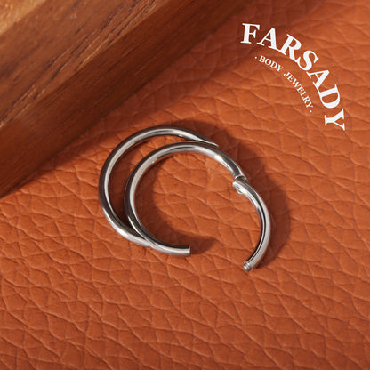 Twin Loop - ASTM F136 Titanium Hinged Clicker Hoop / Fits 16G Septum Ring Helix Conch Cartilage Earring