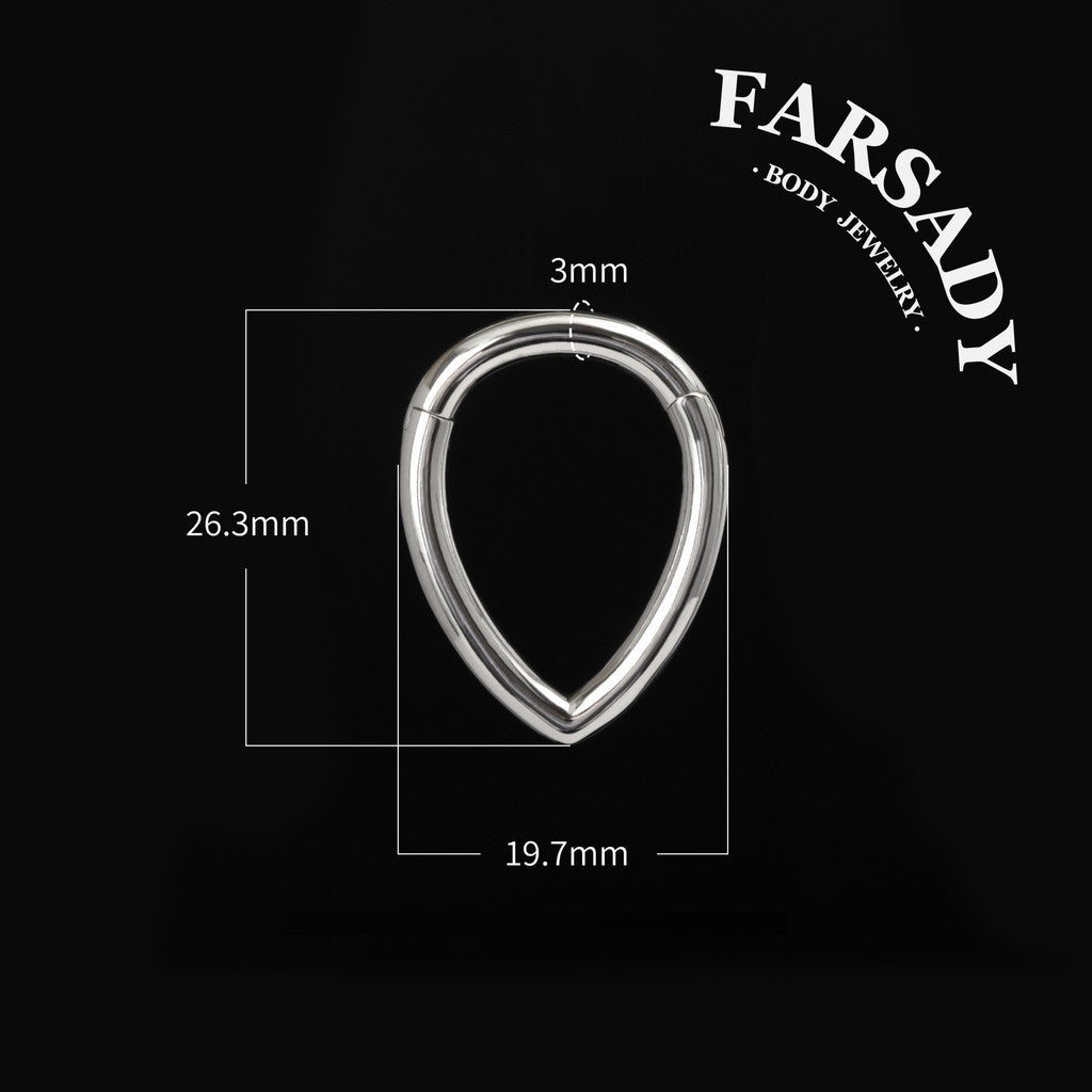 V Curve - 316L Hinged Clicker Ear Weights / Fits 3G 2G Stretched Ear Lobes Tunnels Plugs
