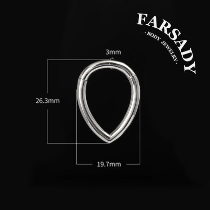 V Curve - 316L Hinged Clicker Ear Weights / Fits 3G 2G Stretched Ear Lobes Tunnels Plugs