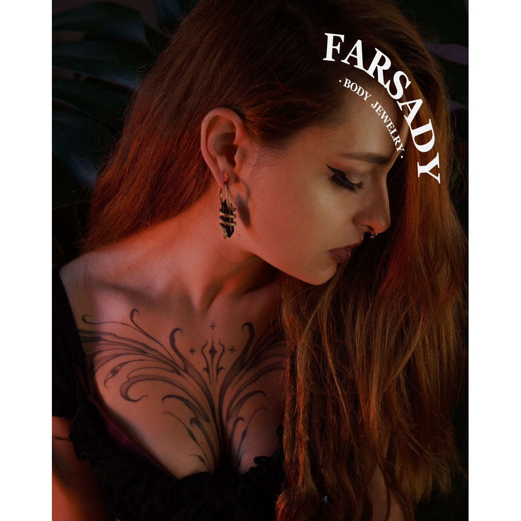 Serpens Amethysta - 316L Hinged Clicker Ear Weights / Fits 8G Stretched Ear Lobes Tunnels Plugs