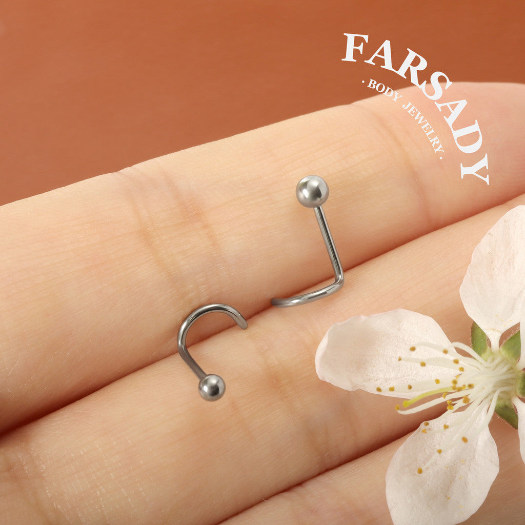 Tiny Dew Sphere - F136 Titanium Screw End Stud / Fit 18G 20G Nose Ring