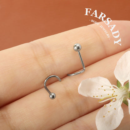 Tiny Dew Sphere - F136 Titanium Screw End Stud / Fit 18G 20G Nose Ring