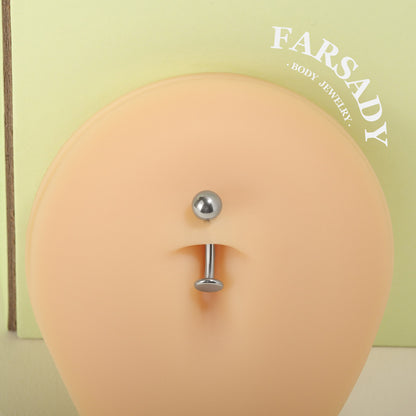Plain Orb - F136 Titanium Internal Thread Curved Barbell / Fits 14G Navel Piercing