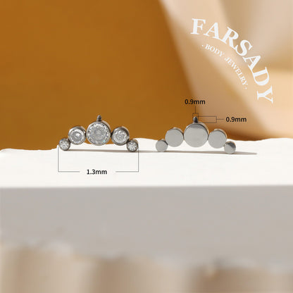 Stellar Arch - F136 Titanium Internally Threaded Stud / Fits Vertical Helix Hidden Rook Earring