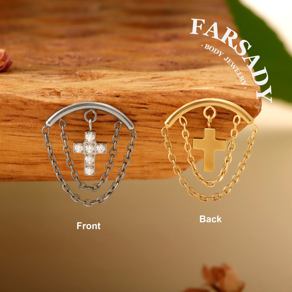 Golden Halo - F136 Titanium Threadless Stud / Fits Cartilage Helix Tragus Lobe Earring