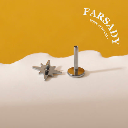 Octagram Lumen - F136 Titanium Replacement Tops / Fits Internal Thread Ear Studs