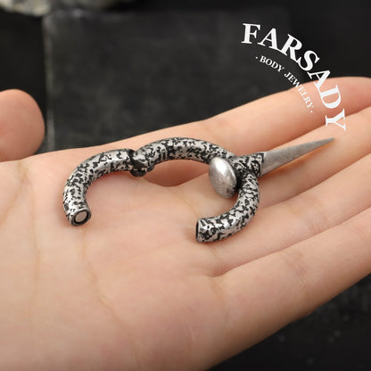 316L Steel Nail Ear Weights High Quality Ear Hanger Silvery Weighted Hoops 6G 4mm Ear Stretched Jewelry for Stretched Earlobe