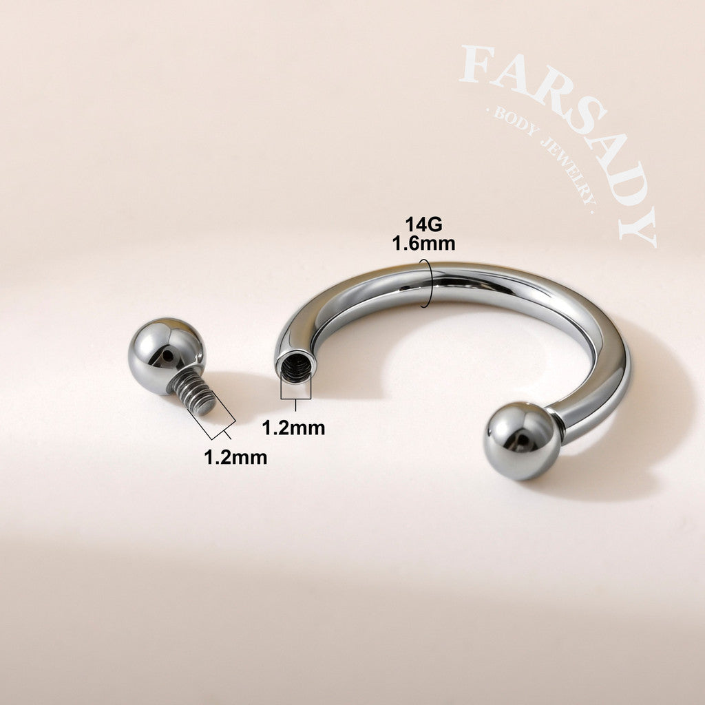 F136 Titanium Curved Barbell Post- 14G 16G Internally Threaded CBR Replacement Part