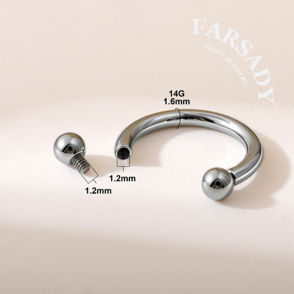 F136 Titanium Curved Barbell Post- 14G 16G Internally Threaded CBR Replacement Part