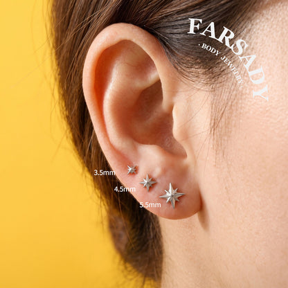 Octagram Lumen - F136 Titanium Replacement Tops / Fits Internal Thread Ear Studs