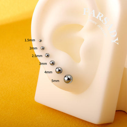Layer Metal Ball - F136 Titanium Replacement Tops / Fits Threadless Ear Studs