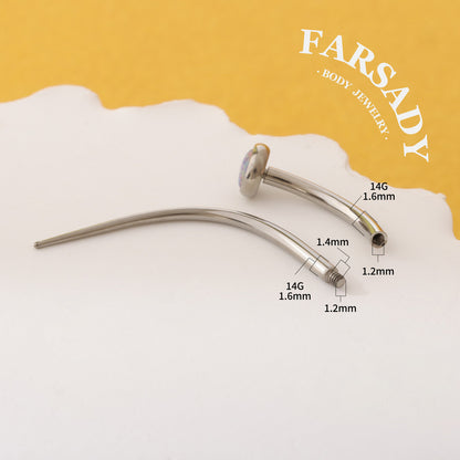 F136 Titanium Curved Insertion Taper - 18G 16G 14G Piercing Guide Pin for Internally Threaded Ear Stud Belly Button Ring Barbell