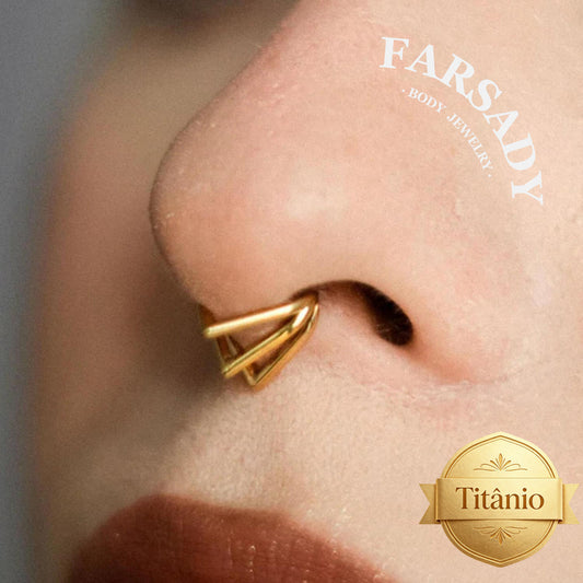 16G Titanium Triple V Shape Nose Ring Hoop | Septum, Helix, Conch, Daith, Rook, Tragus Earring | Minimalist Elegant Body Piercing Jewelry for Daily Wear with Gift Box